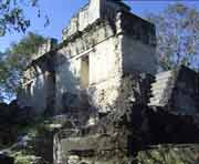 Reste eines Wohnpalastes im Bereich der zentralen Akropolis Tikals